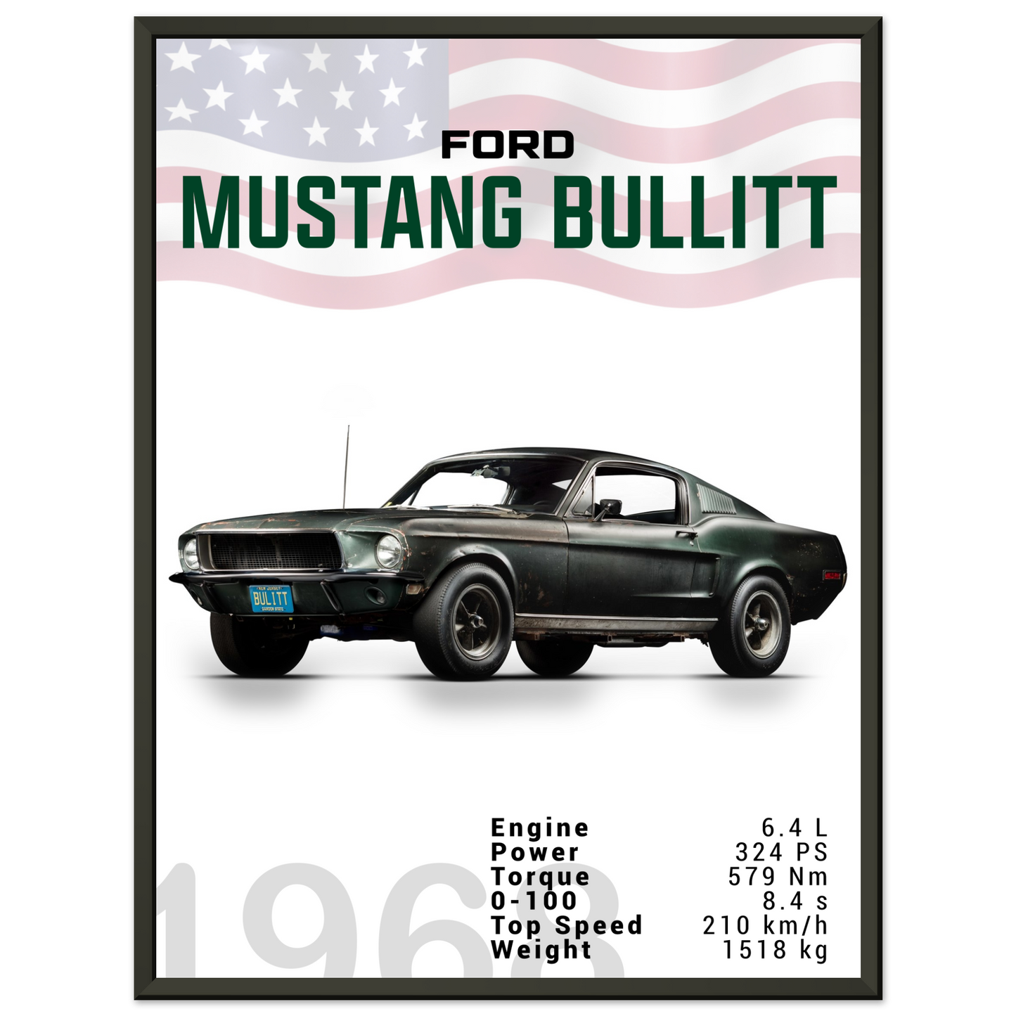 Ford Mustang 1968 Bullitt Fastback (MUSTANG12)