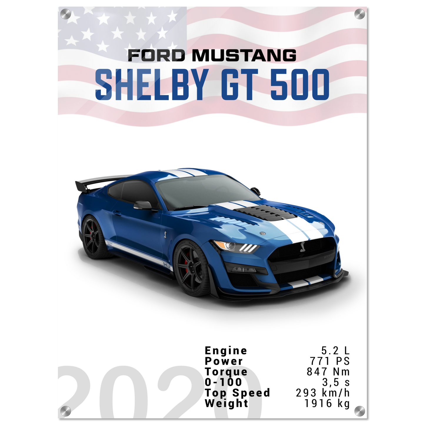 Ford Mustang 2020 Shelby GT500 S550 (MUSTANG04)
