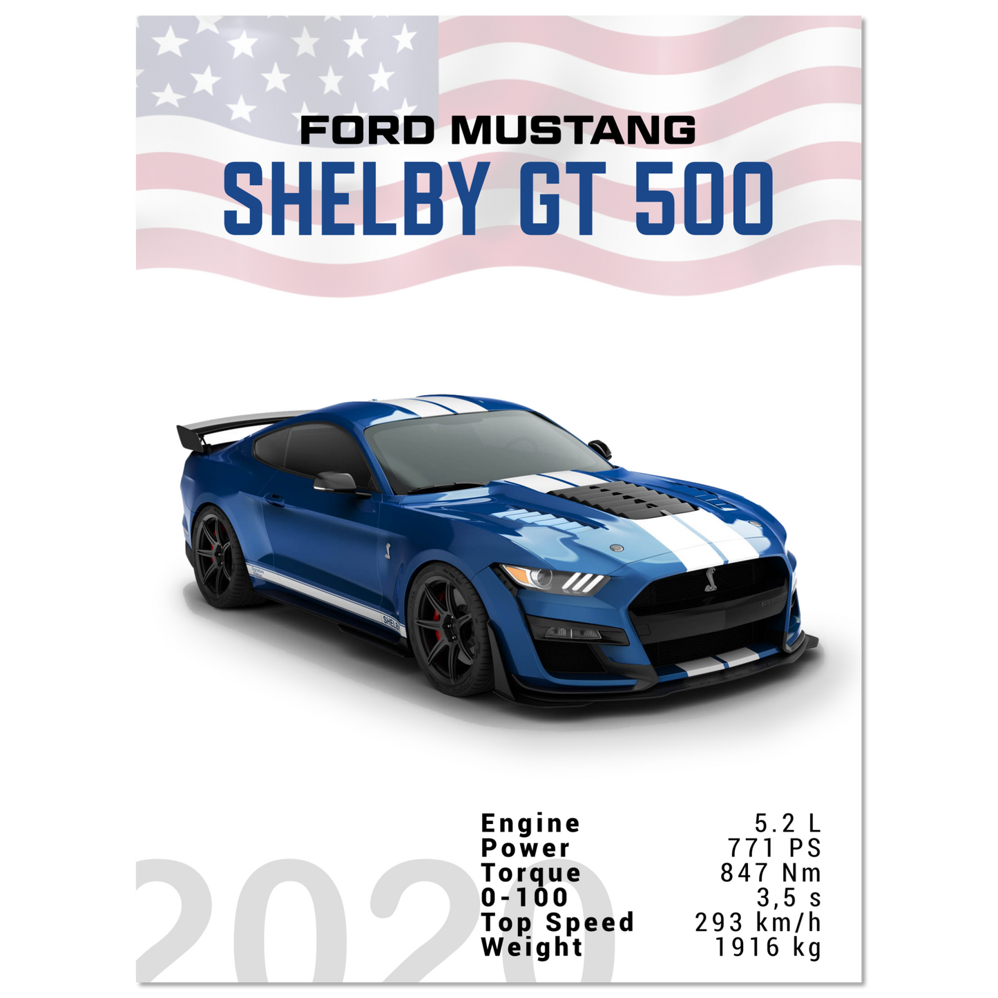 Ford Mustang 2020 Shelby GT500 S550 (MUSTANG04)