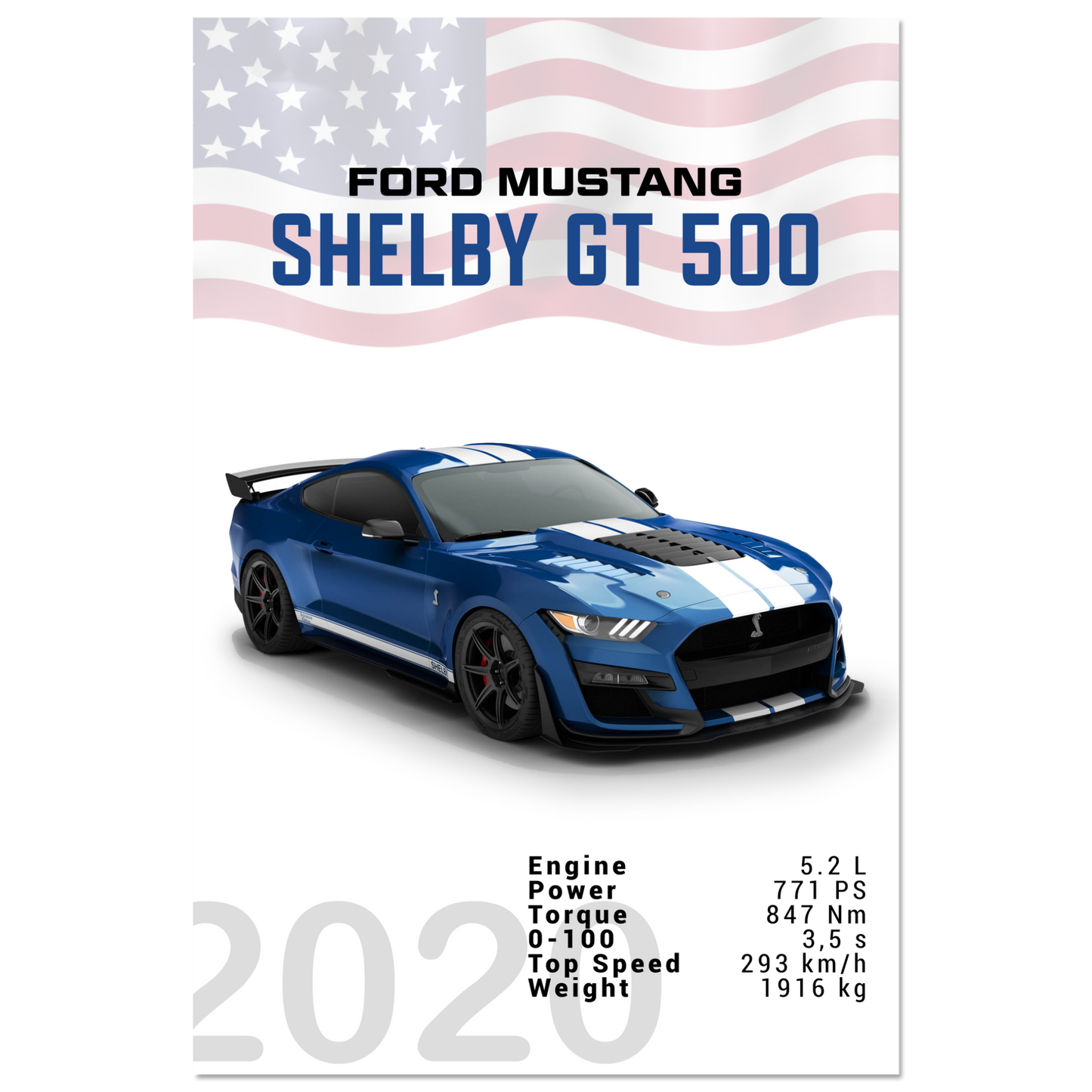 Ford Mustang 2020 Shelby GT500 S550 (MUSTANG04)