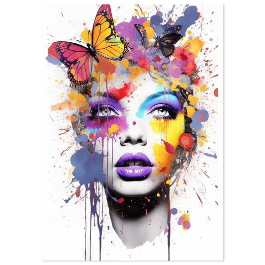 Woman butterflies pop art (POP20)