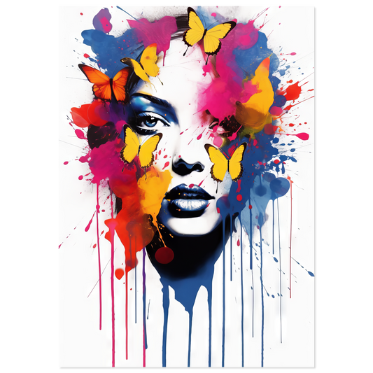 Woman butterflies pop art (POP22)