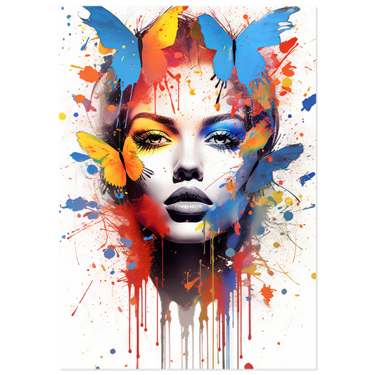Woman butterflies pop art (POP23)
