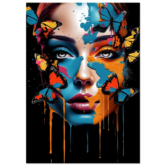 Woman butterflies pop art (POP24)