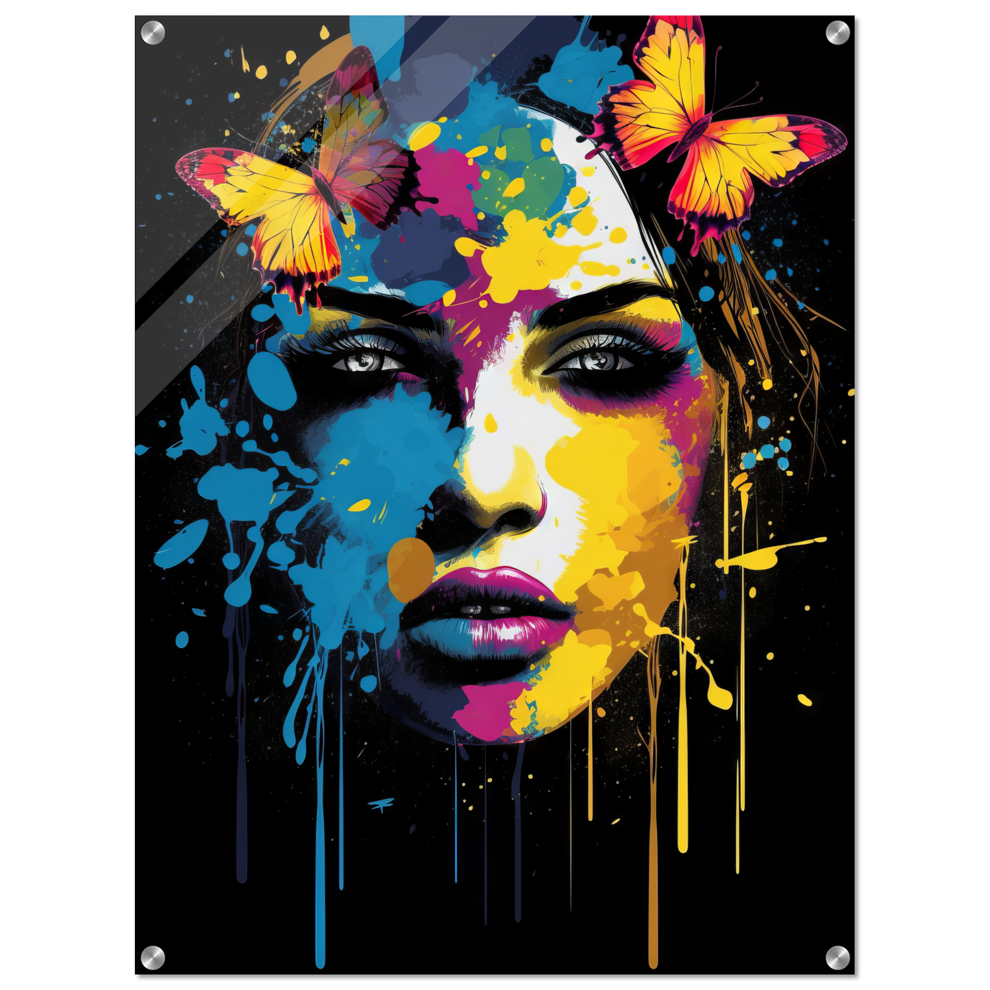 Woman butterflies pop art (POP25)