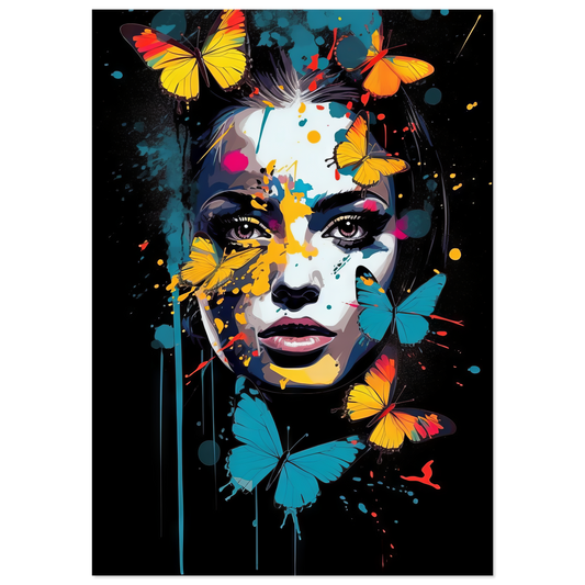Woman butterflies pop art (POP26)
