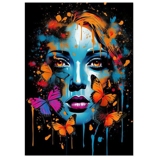 Woman butterflies pop art (POP27)