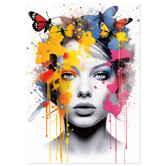Woman butterflies pop art (POP28)