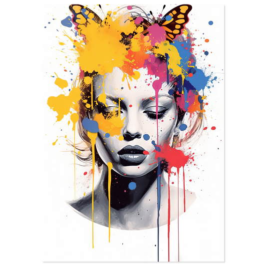 Woman butterflies pop art (POP29)