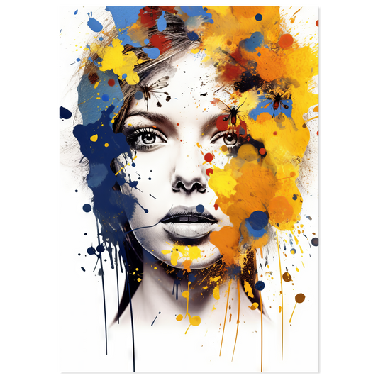 Woman butterflies pop art (POP31)