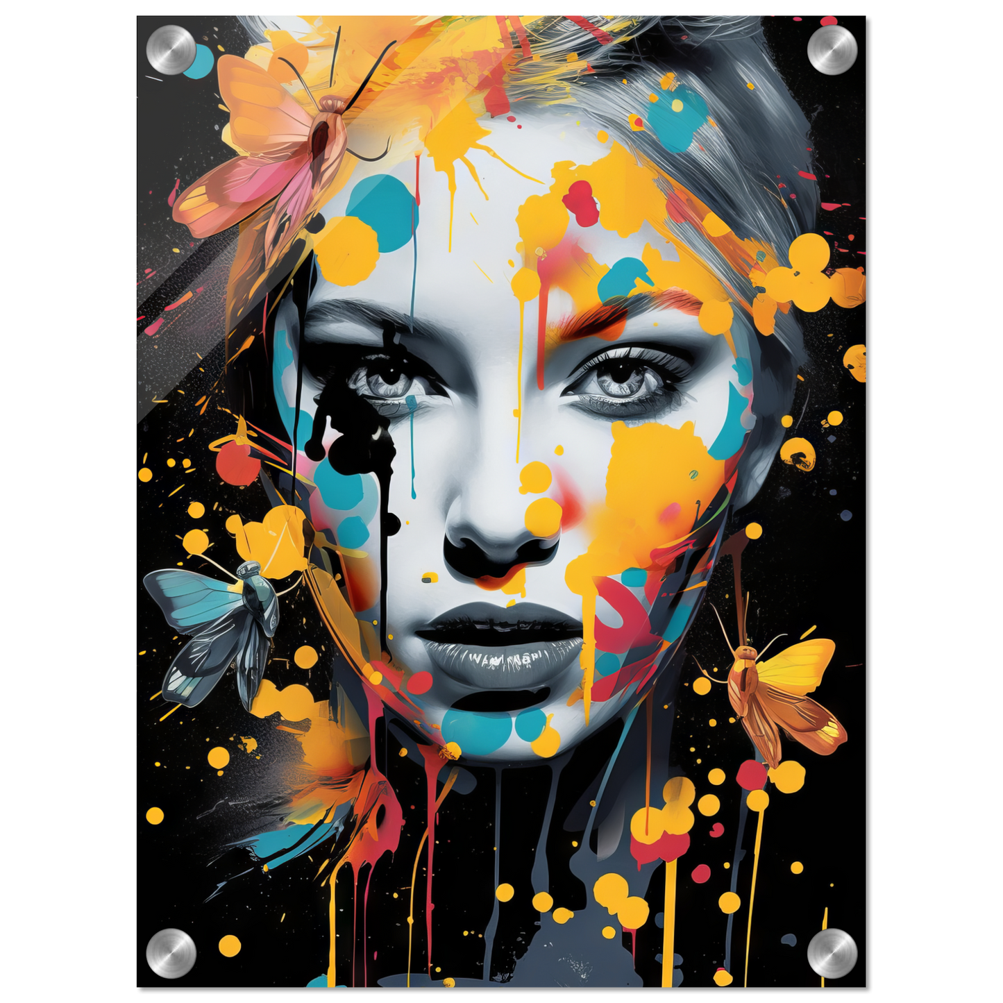 Frau Schmetterlinge Pop-Art (POP33)