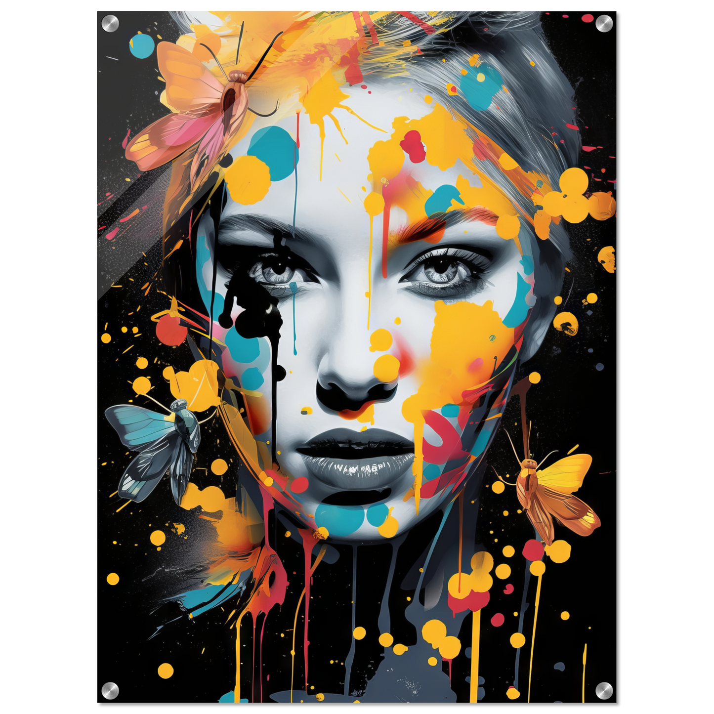 Frau Schmetterlinge Pop-Art (POP33)