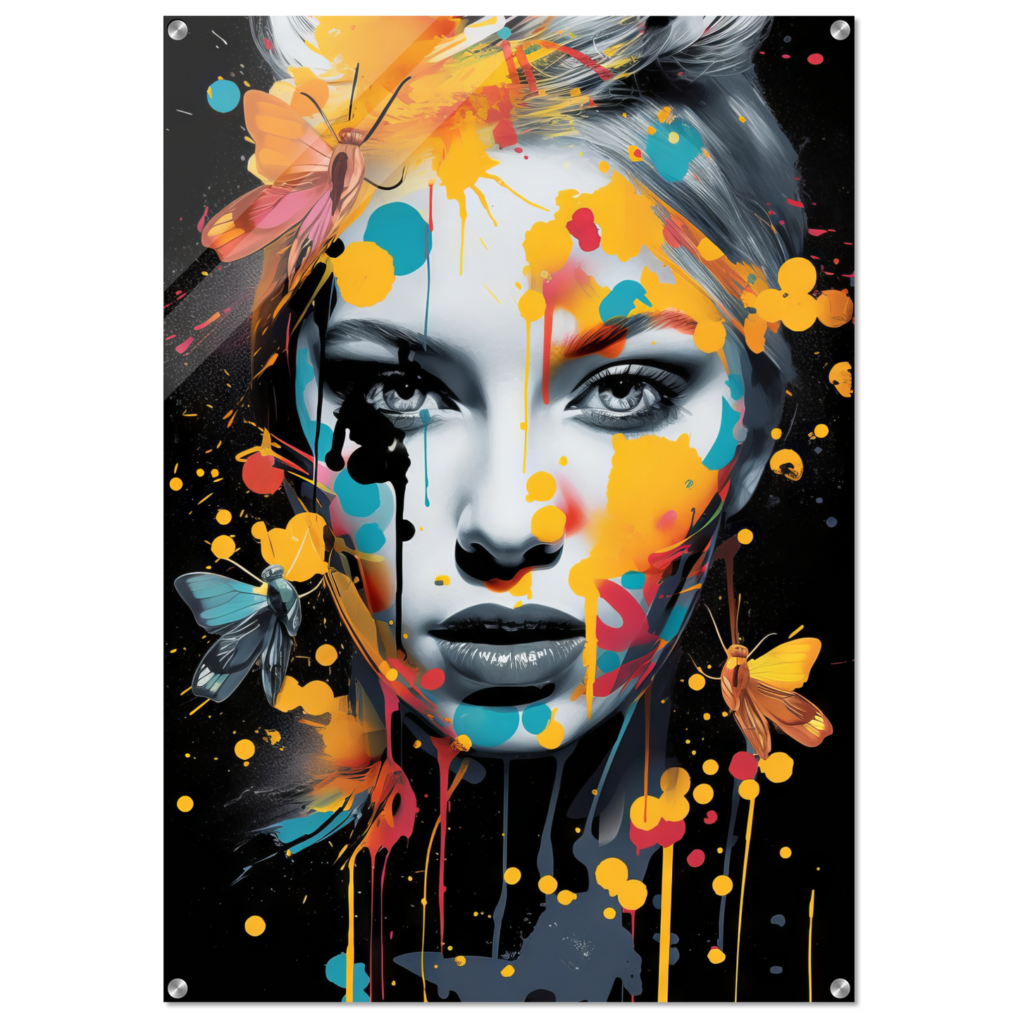 Frau Schmetterlinge Pop-Art (POP33)