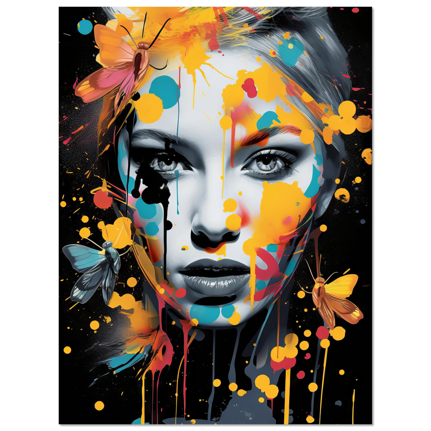 Frau Schmetterlinge Pop-Art (POP33)