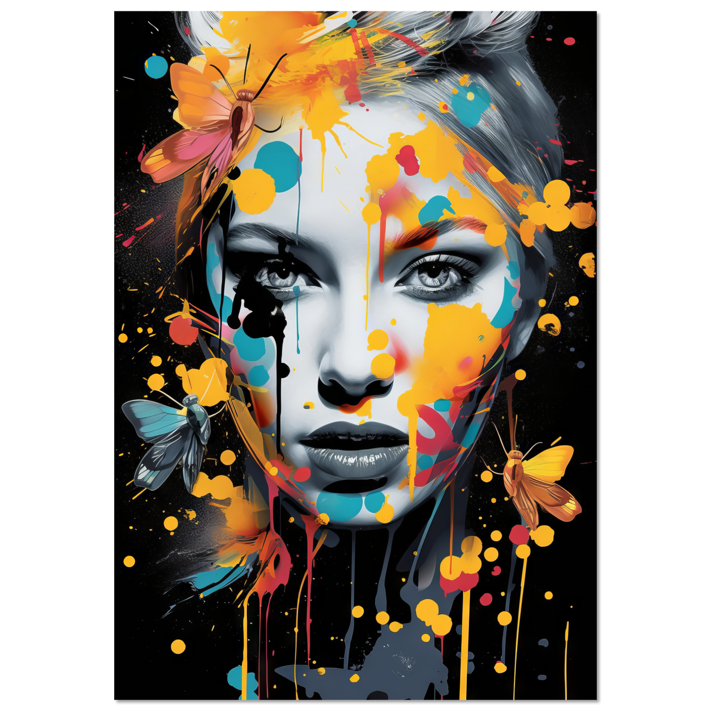 Frau Schmetterlinge Pop-Art (POP33)
