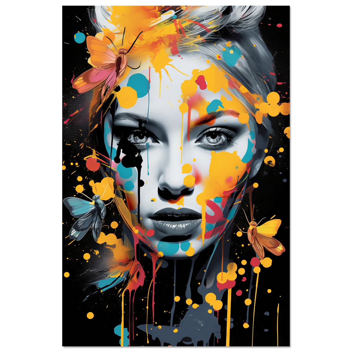 Frau Schmetterlinge Pop-Art (POP33)