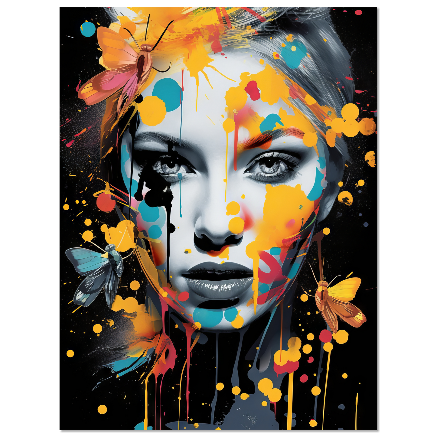 Frau Schmetterlinge Pop-Art (POP33)