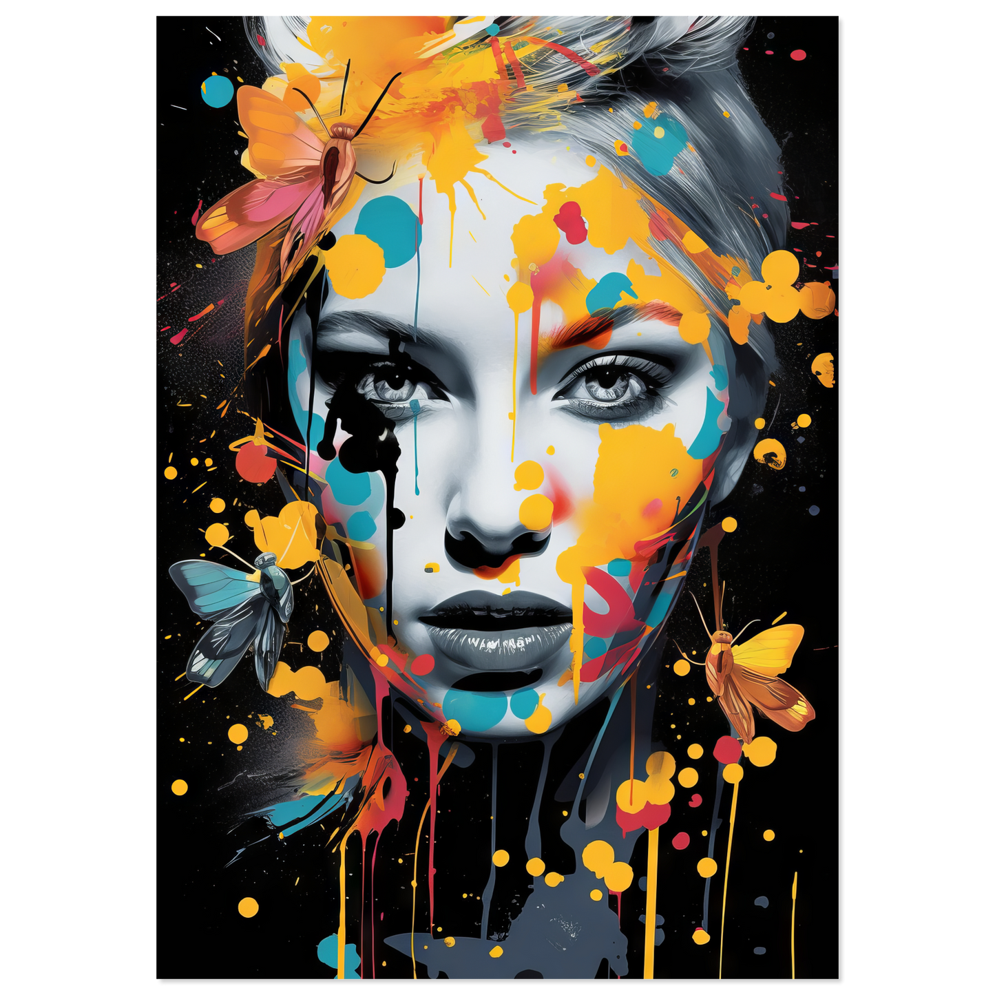 Frau Schmetterlinge Pop-Art (POP33)