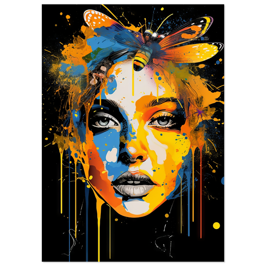 Woman butterflies pop art (POP34)