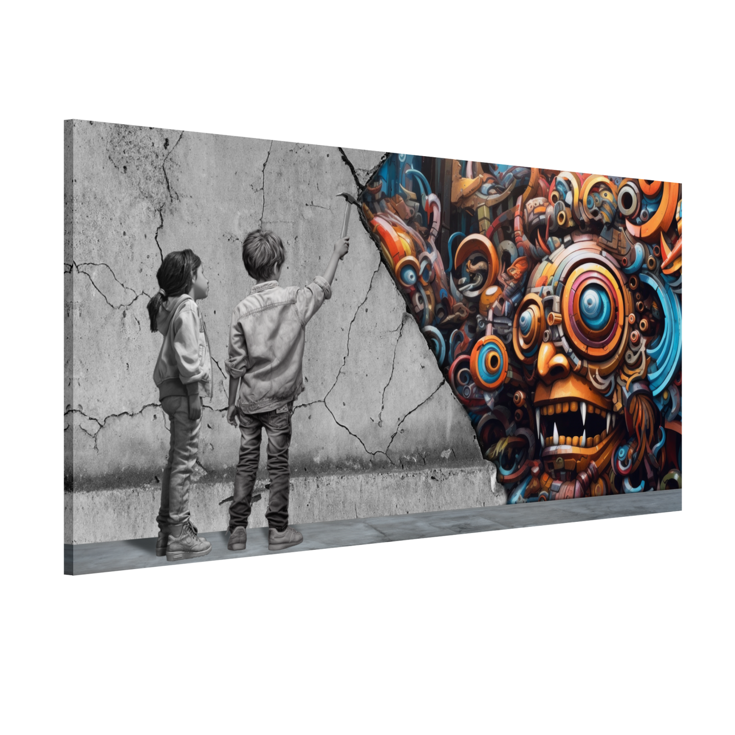 Reveal the Robomonster behind Wall - Panorama (WIDE03)