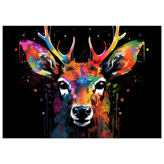 Roe deer stags pop art (WILD42)