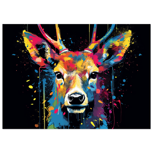 Roe deer stags pop art (WILD43)