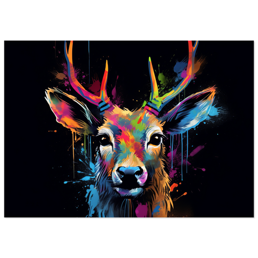 Roe deer stags pop art (WILD44)