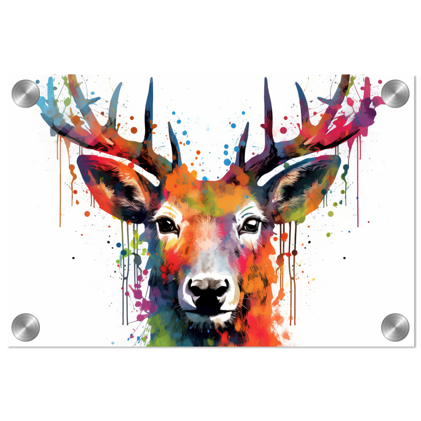 Roe deer stags pop art (WILD45)
