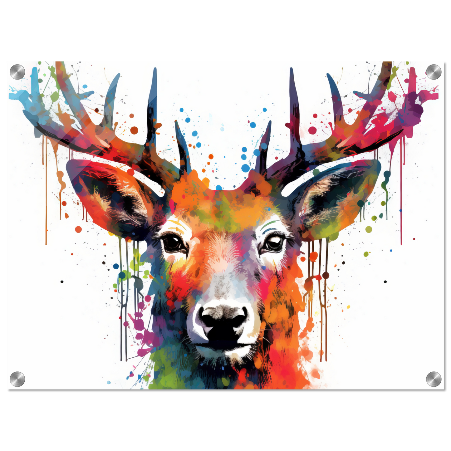 Roe deer stags pop art (WILD45)
