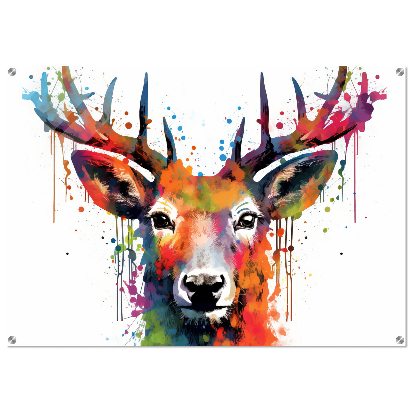 Roe deer stags pop art (WILD45)