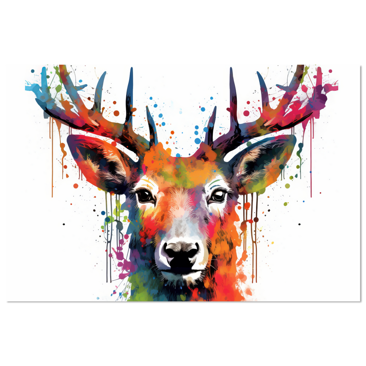 Roe deer stags pop art (WILD45)