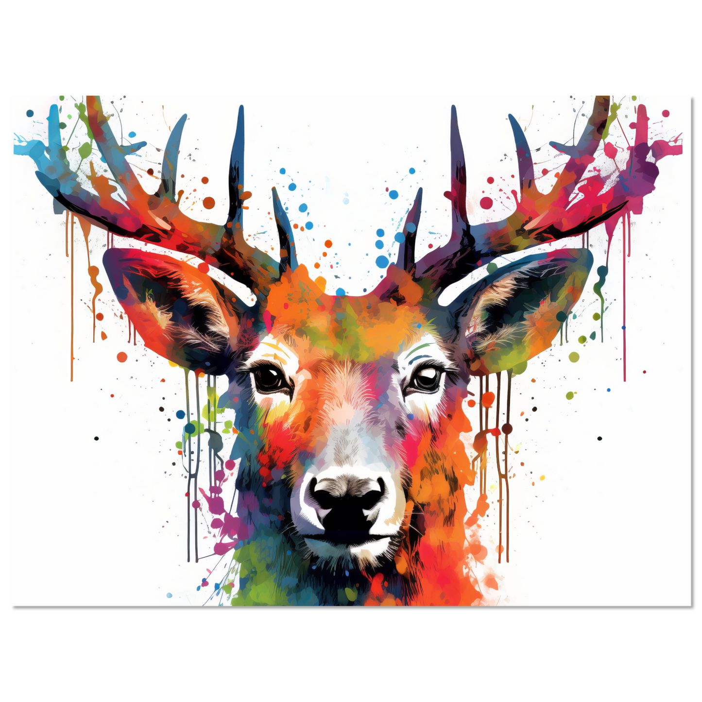 Roe deer stags pop art (WILD45)