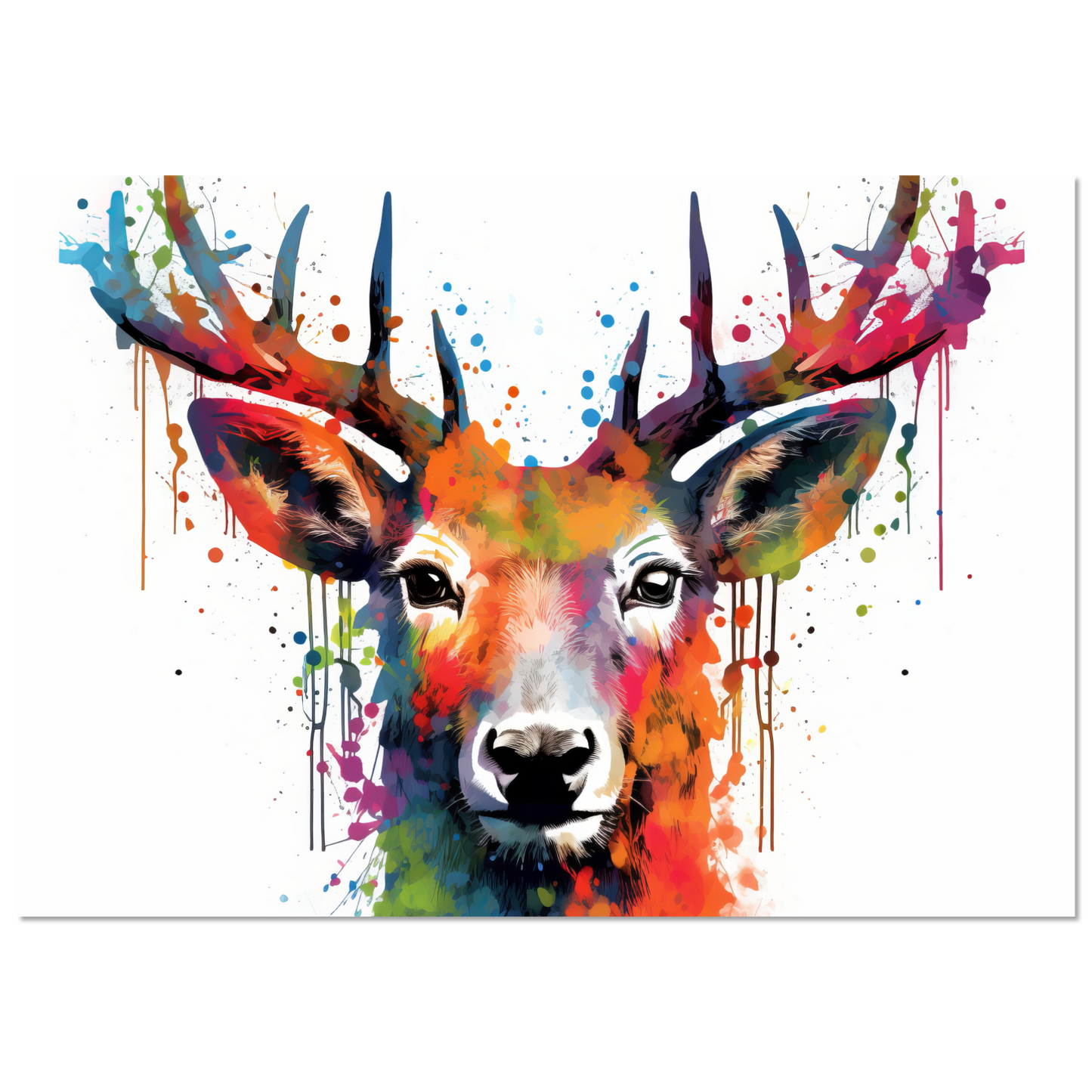Roe deer stags pop art (WILD45)