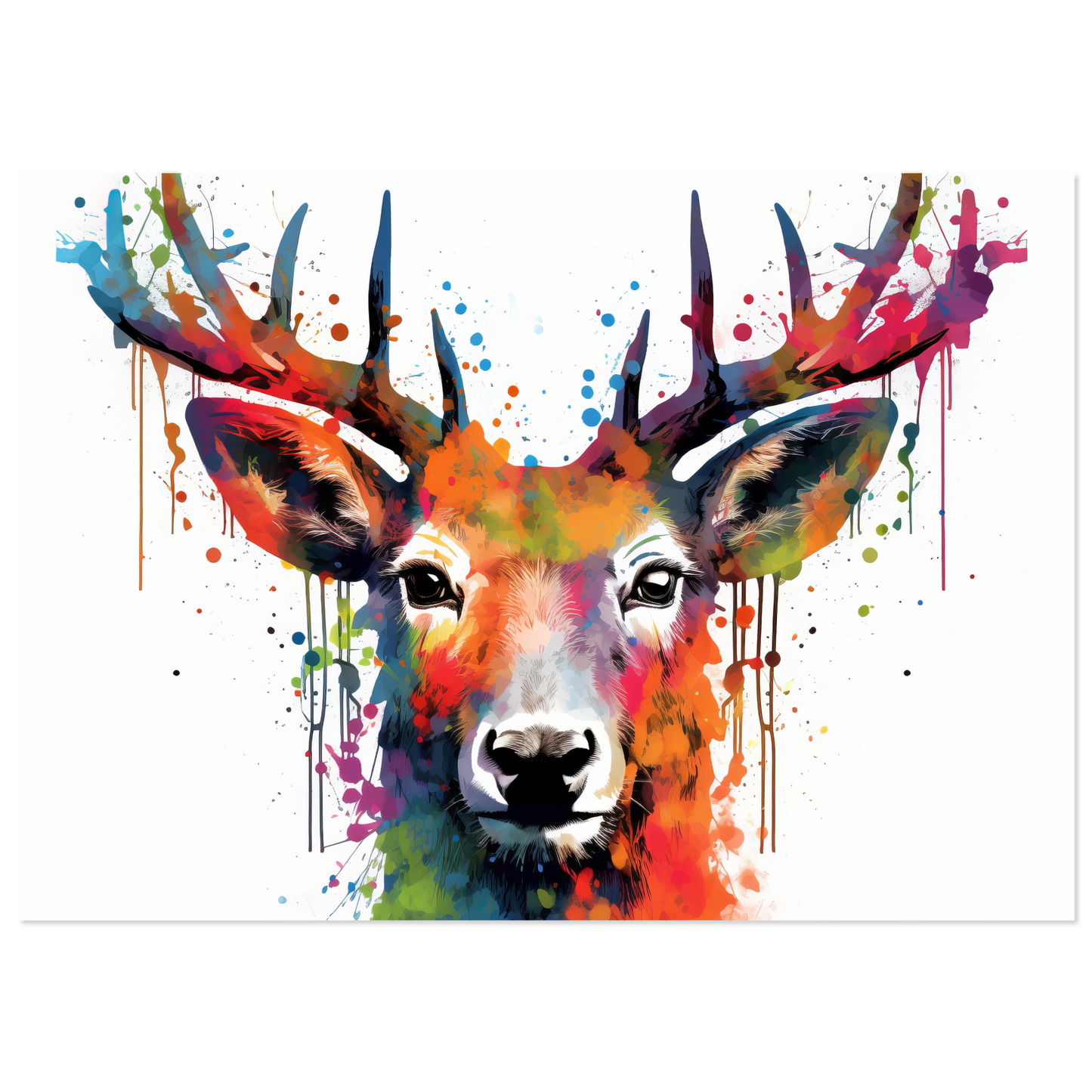 Roe deer stags pop art (WILD45)