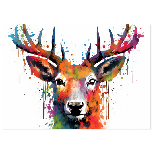 Roe deer stags pop art (WILD45)