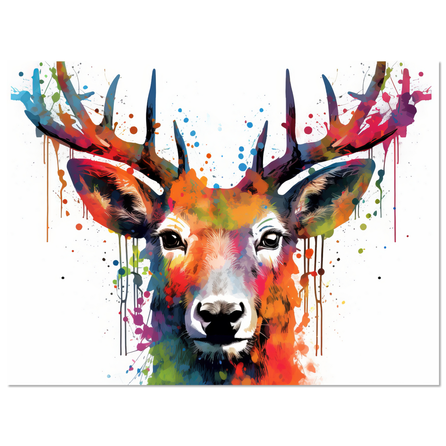 Roe deer stags pop art (WILD45)