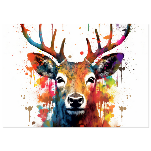 Roe deer stags pop art (WILD46)