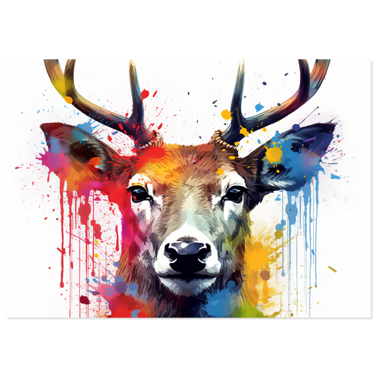 Roe deer stags pop art (WILD47)