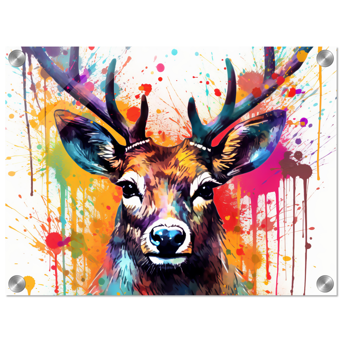 Roe deer stags pop art (WILD48)
