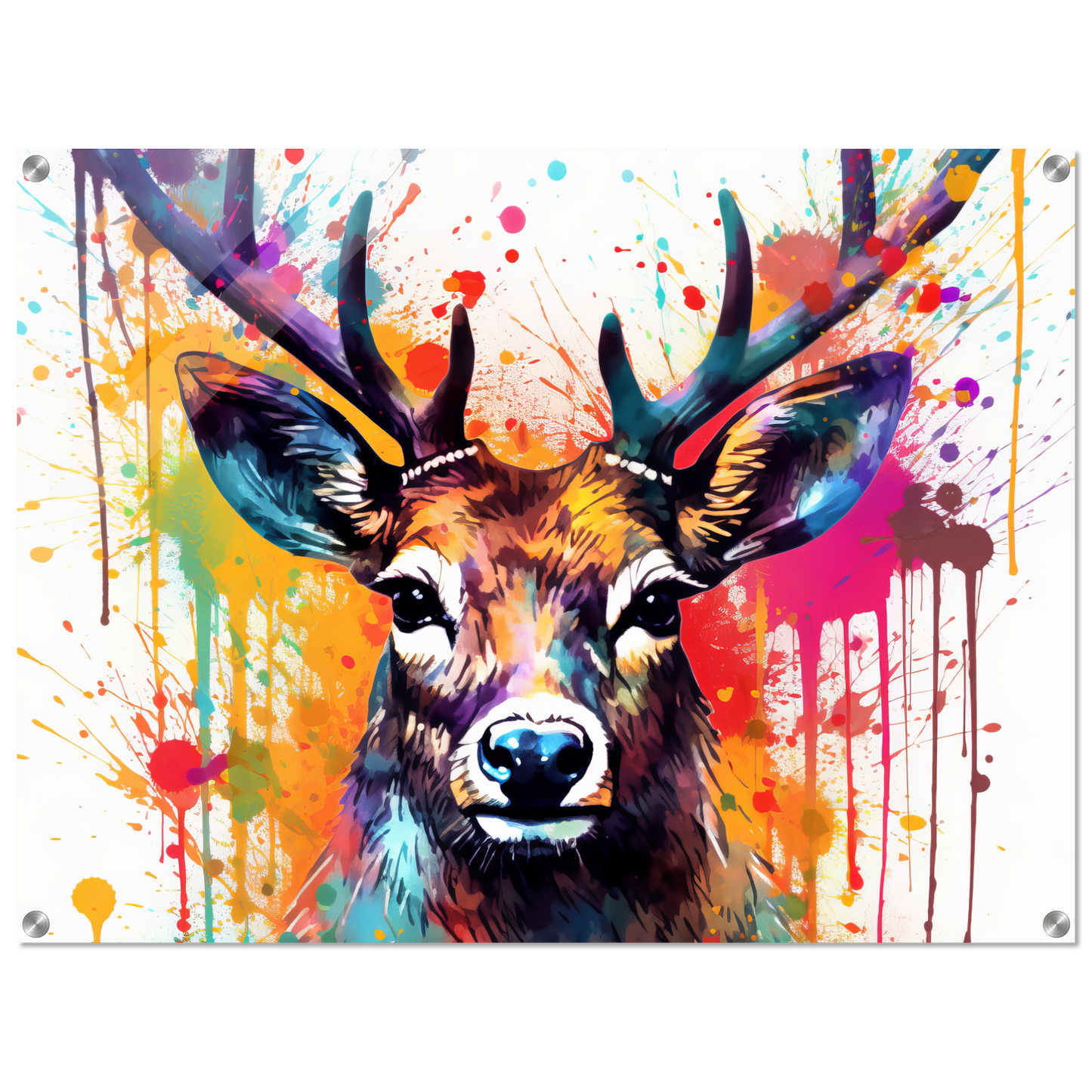 Roe deer stags pop art (WILD48)