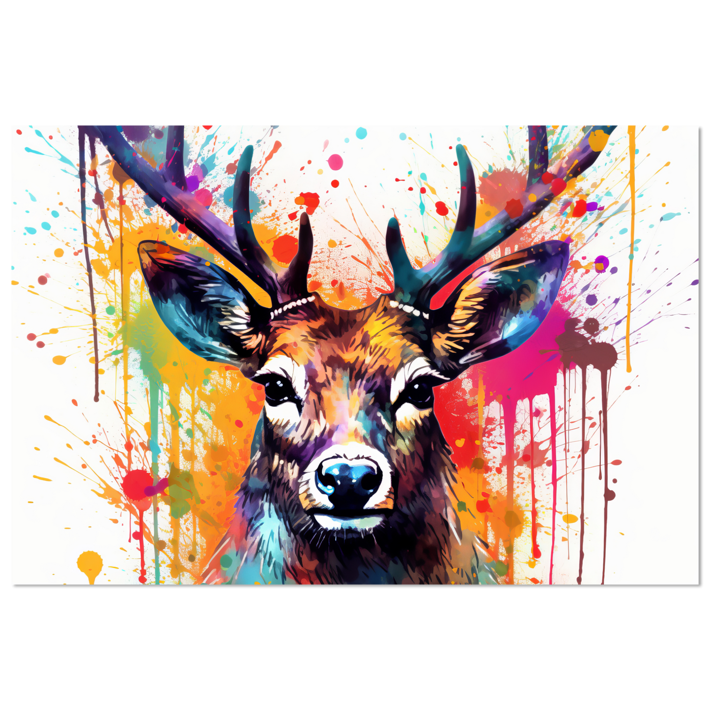 Roe deer stags pop art (WILD48)