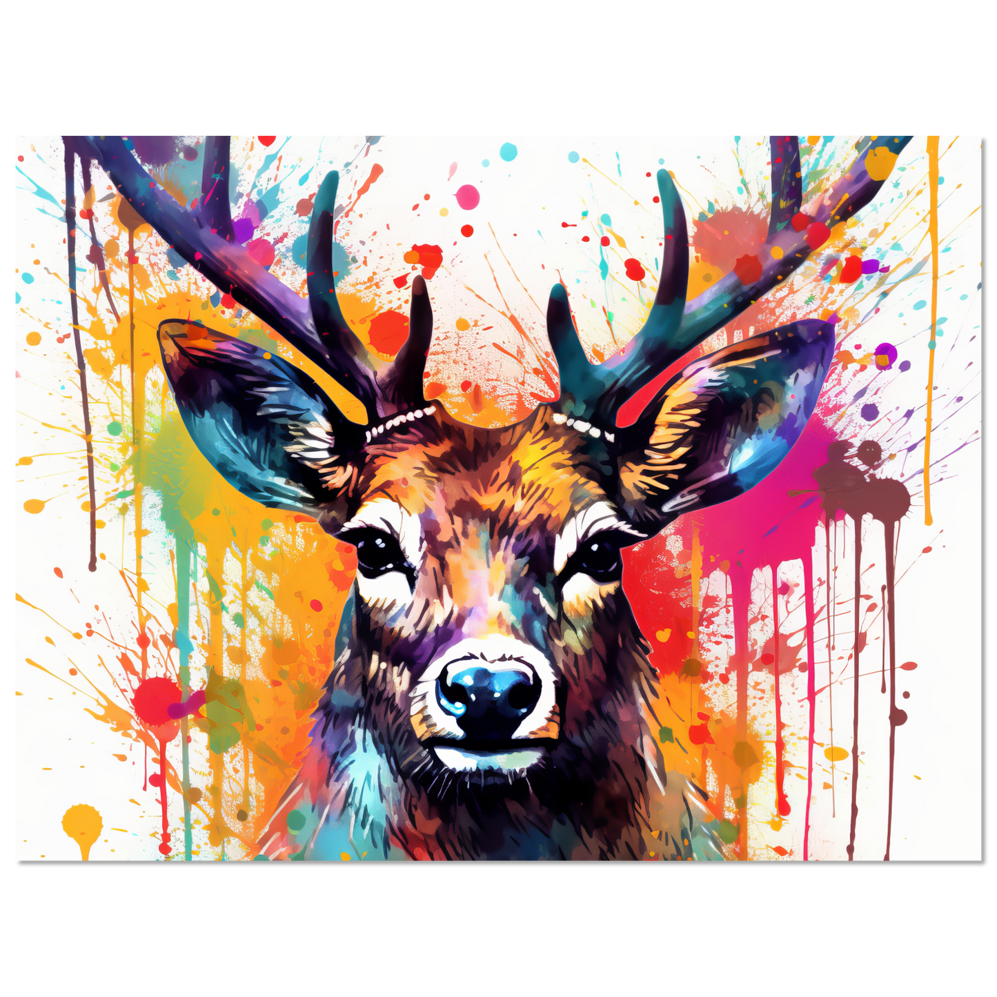 Roe deer stags pop art (WILD48)