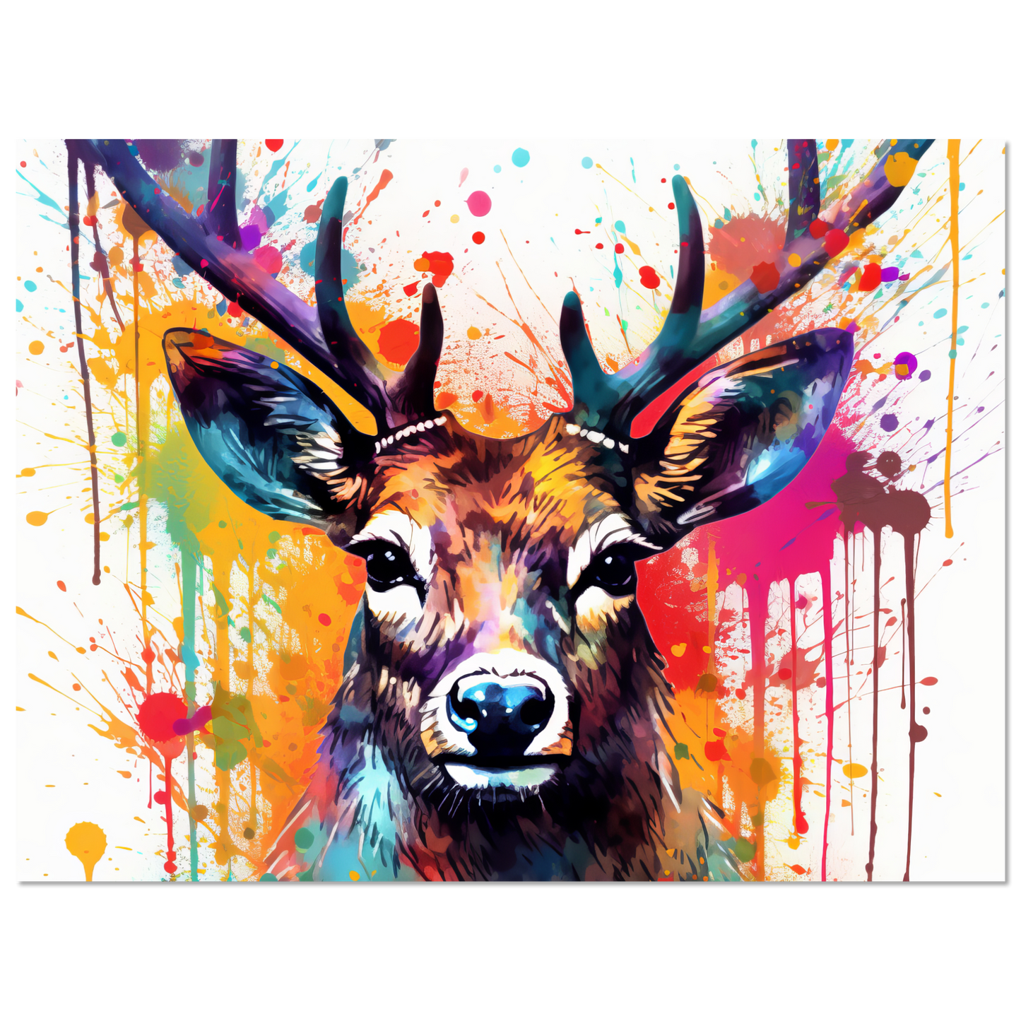 Roe deer stags pop art (WILD48)