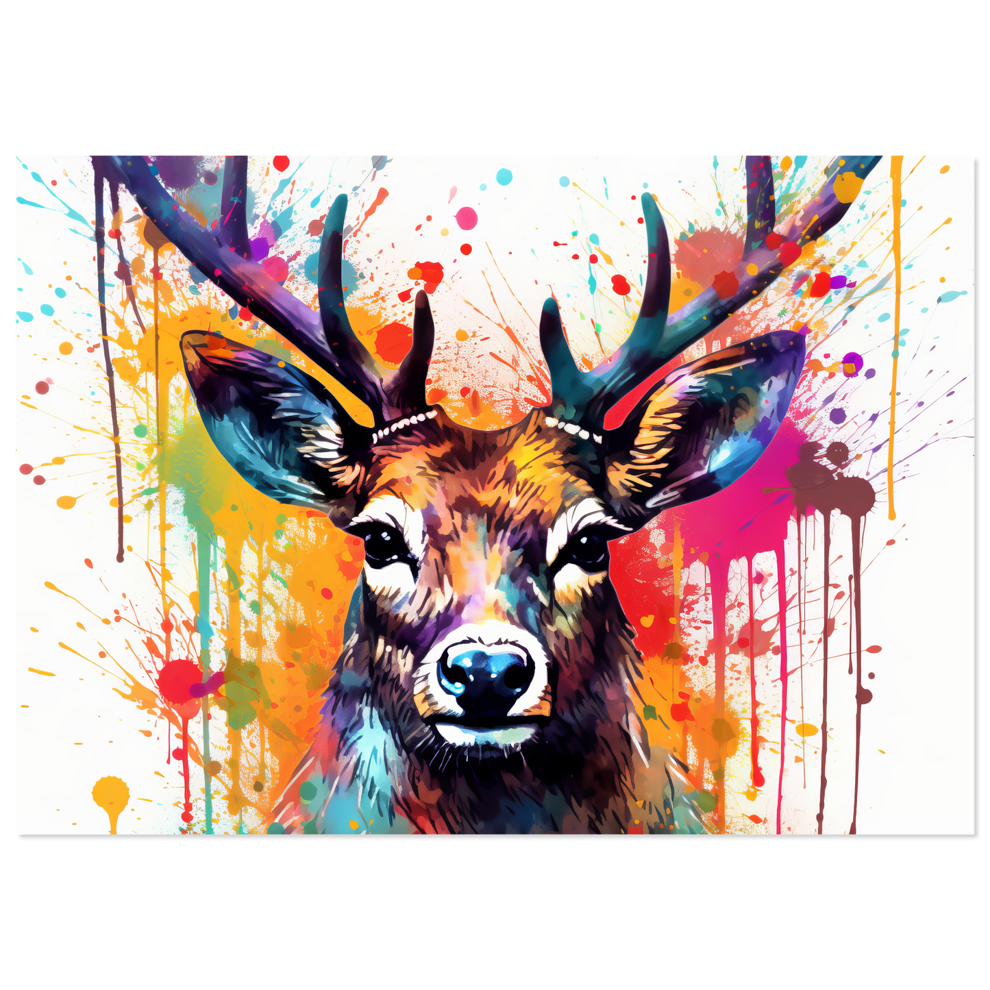 Roe deer stags pop art (WILD48)