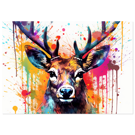 Roe deer stags pop art (WILD48)