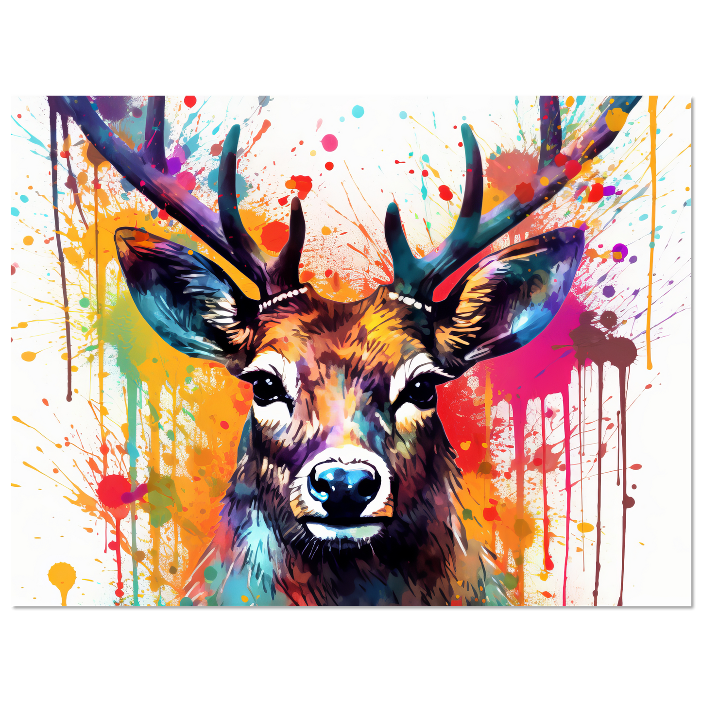 Roe deer stags pop art (WILD48)