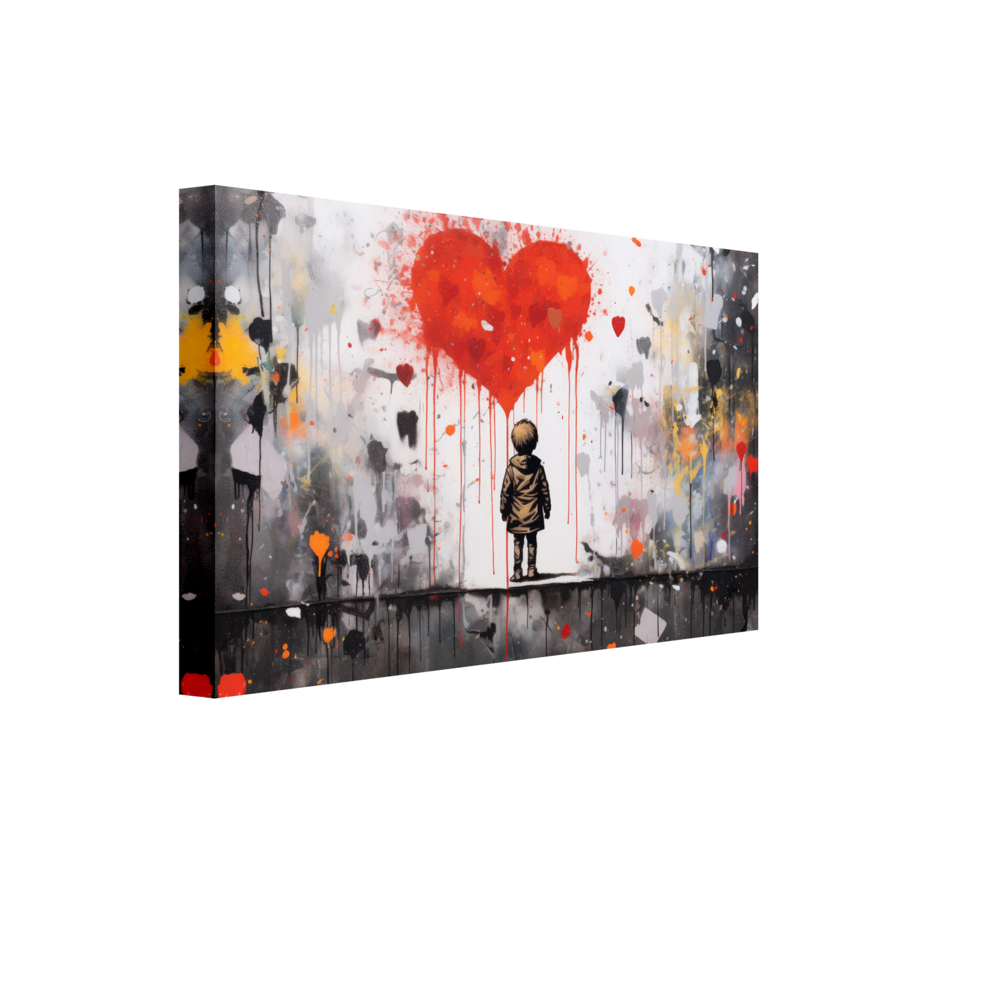 Child in front of heart - Banksy Street Art Style (STREET13)