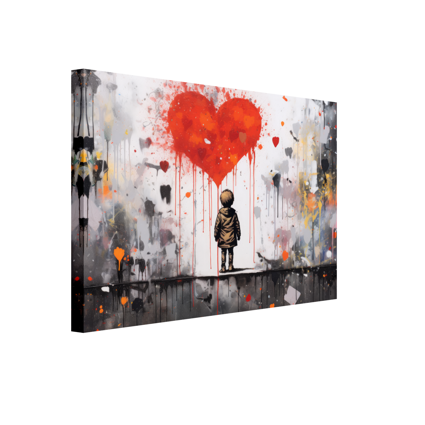 Child in front of heart - Banksy Street Art Style (STREET13)