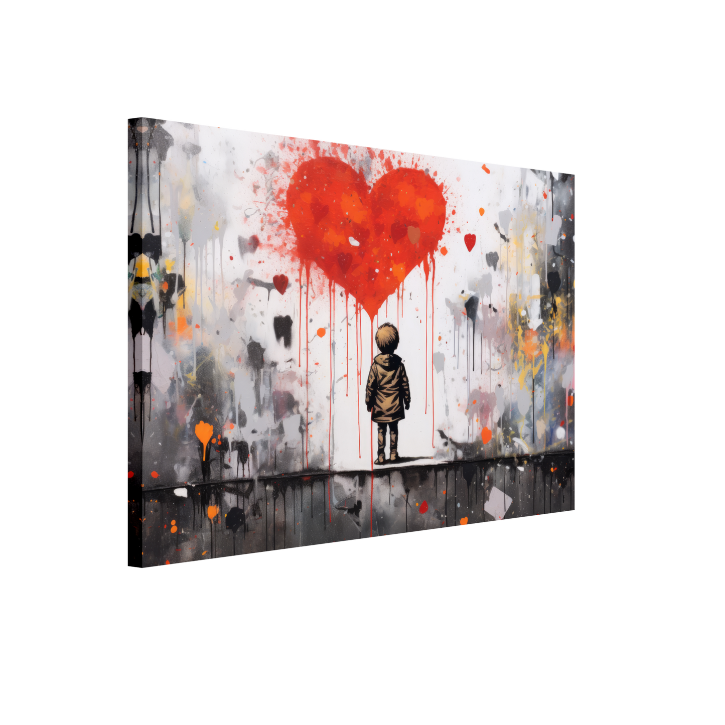 Child in front of heart - Banksy Street Art Style (STREET13)