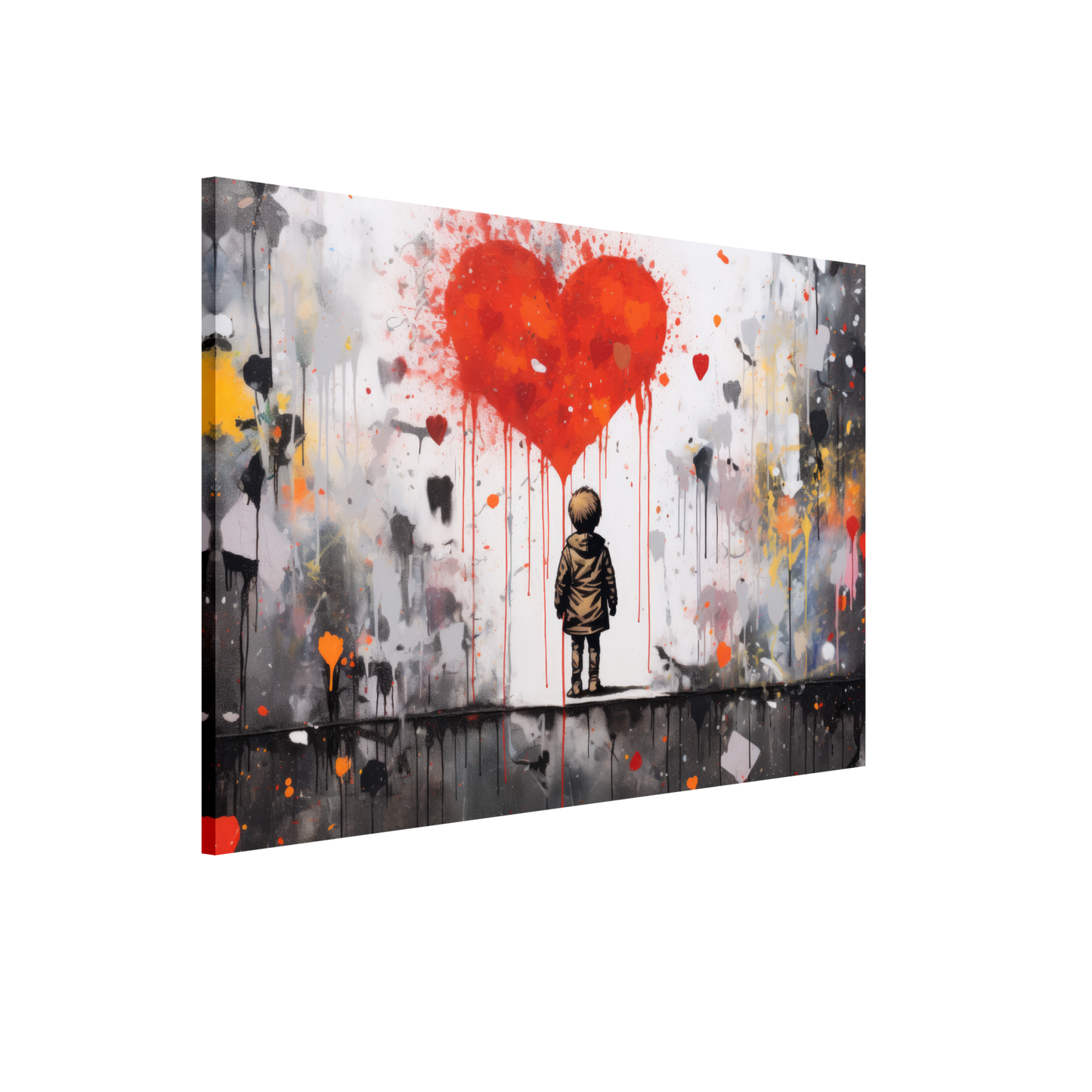 Child in front of heart - Banksy Street Art Style (STREET13)